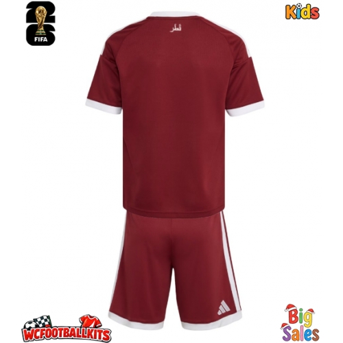 Qatar Replica Home Stadium Kit for Kids World Cup 2026 Short Sleeve (+ pants)